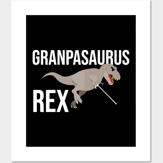 Funny Grandpasaurus Rex T-Rex Grandpa Dinosaur Wall Art by theperfectpresents